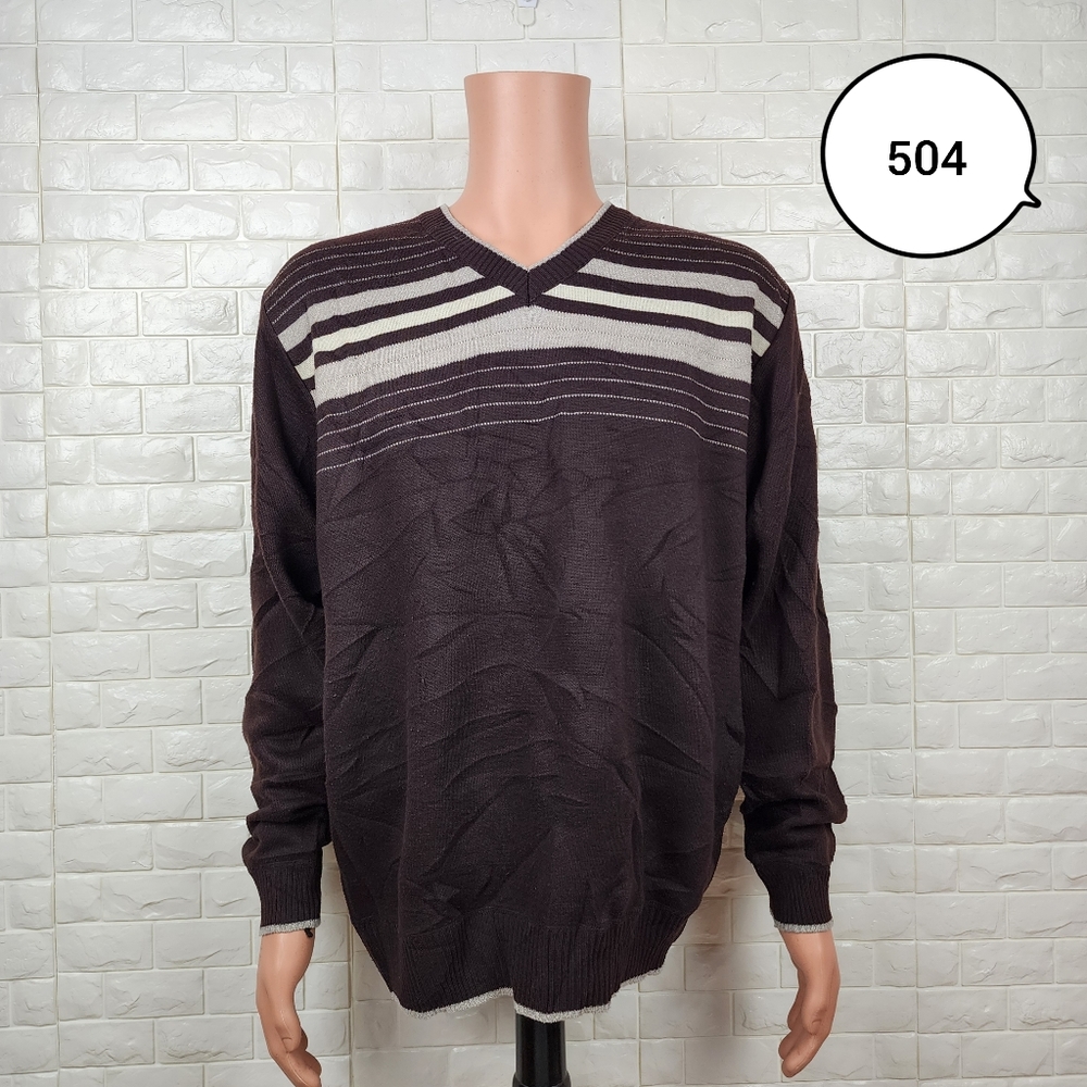 marx & dutch collection mens large brown vneck sweater